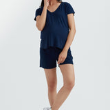 Soft Essential Bamboo Knit Short | Navy | CARRY Maternity | Maternity Shorts Canada