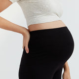 Soft Essential Bamboo Black Knit Wide-Leg Pant | CARRY Maternity | Maternity Pants Toronto Canada