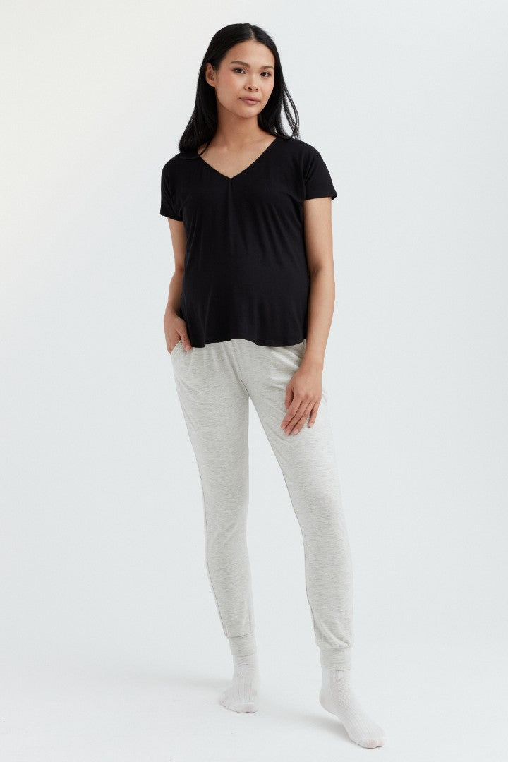 Soft Essential Bamboo Tee | Black | CARRY Maternity | Maternity Tops Canada