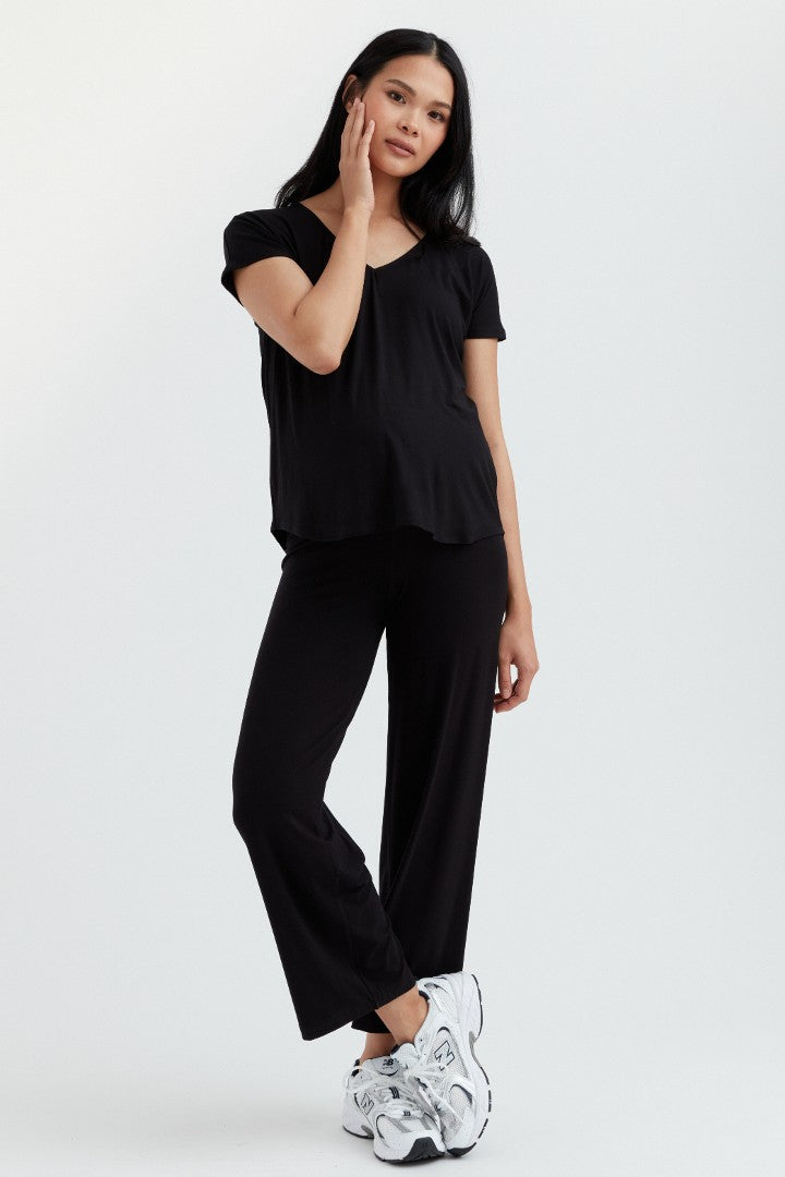 Soft Essential Bamboo Tee | Black | CARRY Maternity | Maternity Tops Canada