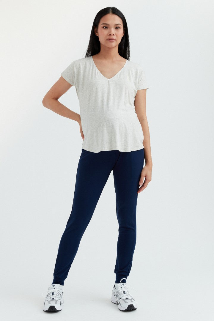 Soft Essential Bamboo Tee | Grey Mix | CARRY Maternity | Maternity Tops Canada