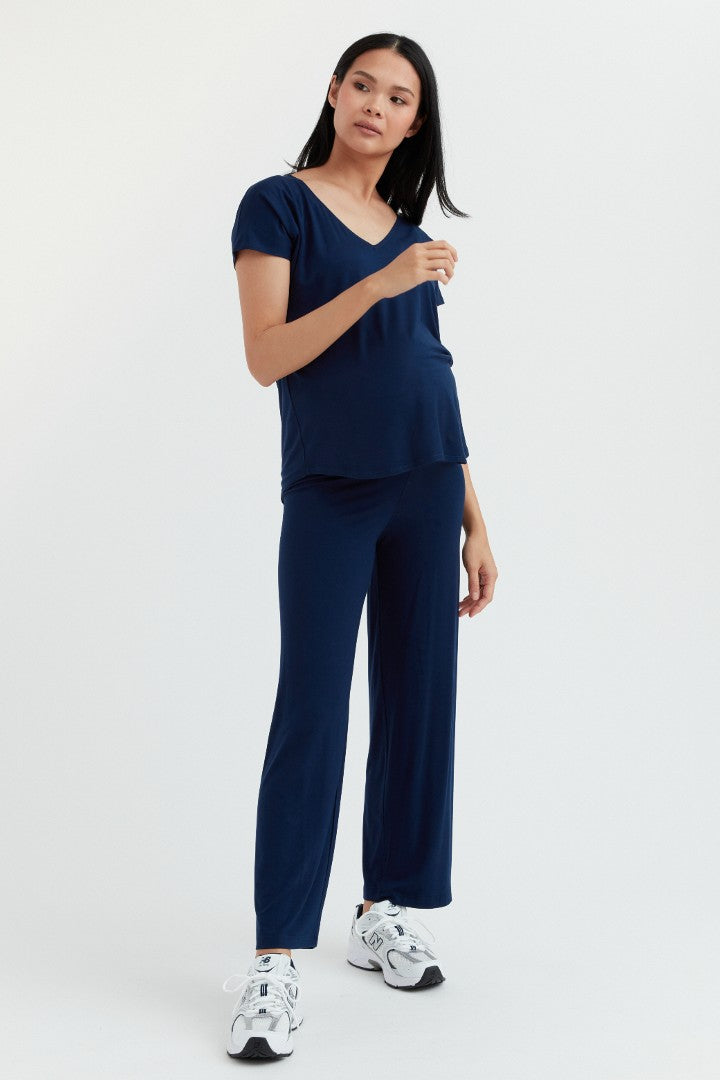 Soft Essential Bamboo Tee | Navy | CARRY Maternity | Maternity Tops Canada