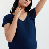 Soft Essential Bamboo Tee | Navy | CARRY Maternity | Maternity Tops Canada