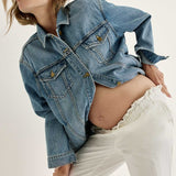 The Classic Maternity Jean Jacket | HATCH Collection | CARRY | Maternity Store toronto Canada