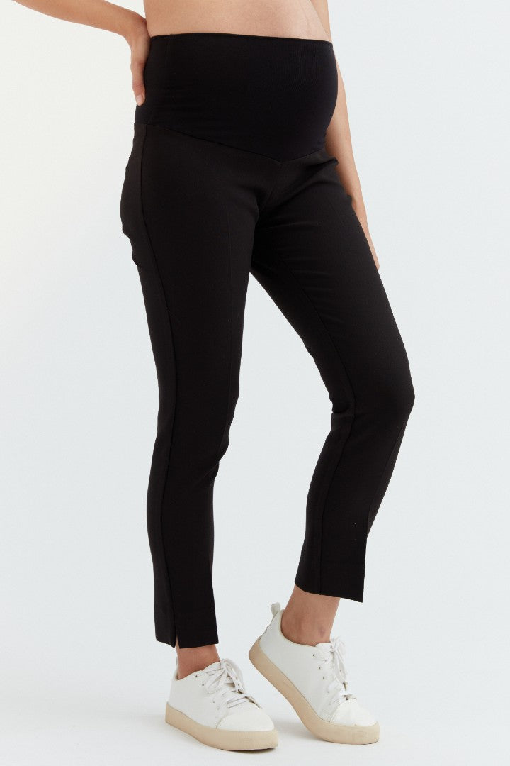 Tencel Slim Fit Ankle Maternity Pant | Black | CARRY Maternity | Maternity Pants Canada