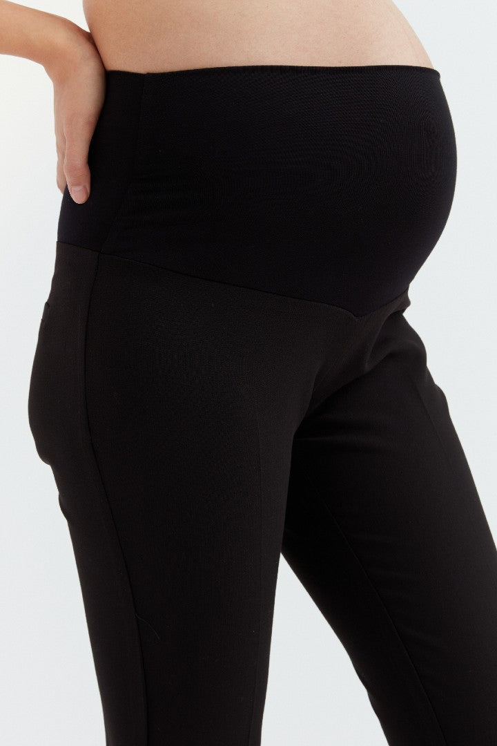 Tencel Slim Fit Ankle Maternity Pant | Black | CARRY Maternity | Maternity Pants Canada