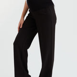 Waffle Wide-Leg Trouser | Black | CARRY Maternity | Maternity Pants Canada