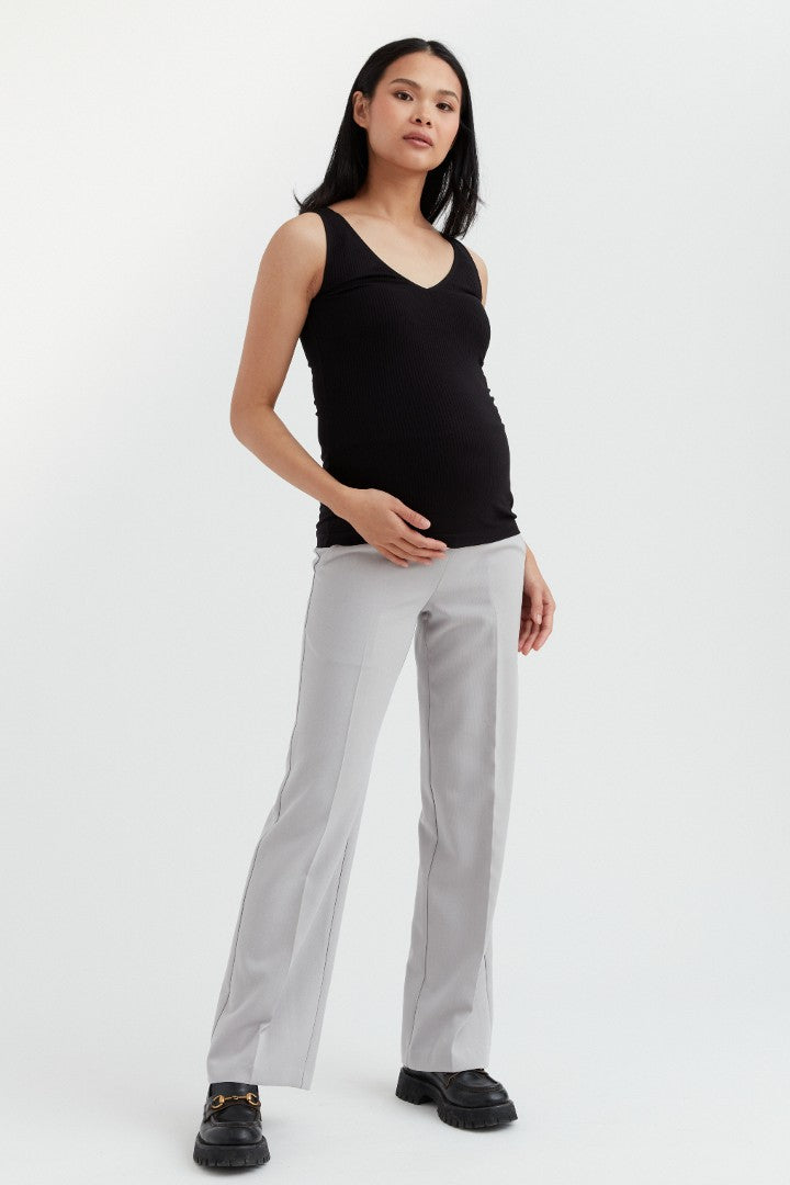Maternity Wide-Leg Work Pants (Dove Grey) – Carry Maternity Canada