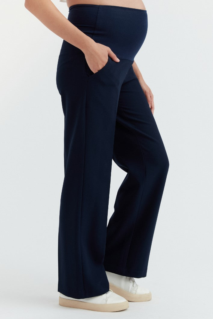 Tapered Navy Post Maternity Shaping Trousers