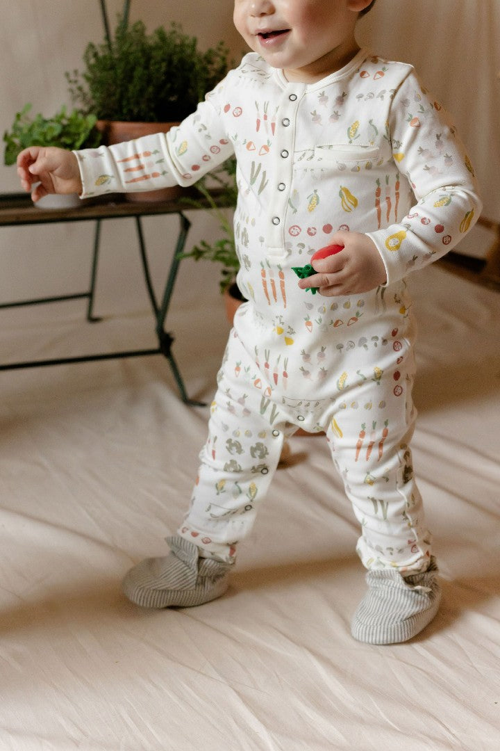 Henley Romper (Veggie Patch) | Pehr Canada