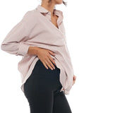 Draw The Line Maternity Shirt (Clay Stripe) | Bae The Label Canada