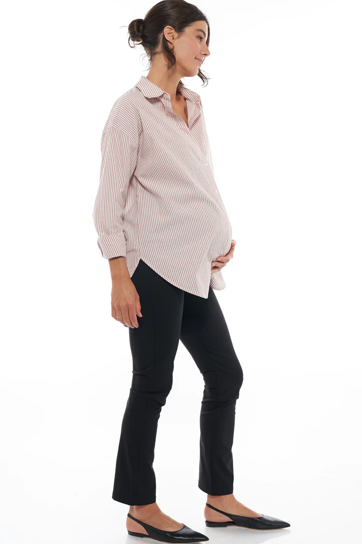 Draw The Line Maternity Shirt (Clay Stripe) | Bae The Label Canada