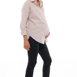 Draw The Line Maternity Shirt (Clay Stripe) | Bae The Label Canada