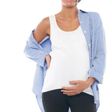 Draw The Line Maternity Shirt (Mid Blue Stripe) | Bae The Label Canada