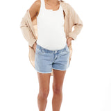 Sunday Stroll Maternity Denim Short (Pacific Blue) | Bae The Label