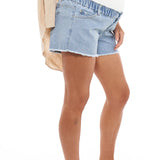 Sunday Stroll Maternity Denim Short (Pacific Blue) | Bae The Label