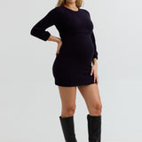 Soft Knit Maternity & Nursing Dress (Navy) | CARRY