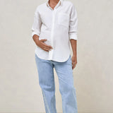 White Maternity Cotton Shirt | Bae The Label