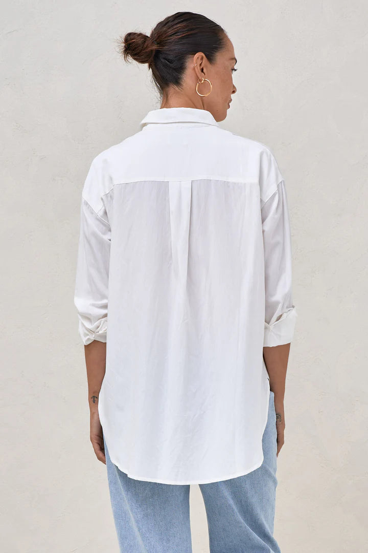 White Maternity Cotton Shirt | Bae The Label