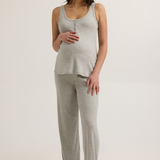 Soft Modal Rib Over Bump Maternity Pant (Grey) | CARRY