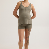 Soft Modal Rib Maternity Short (Khaki) | CARRY