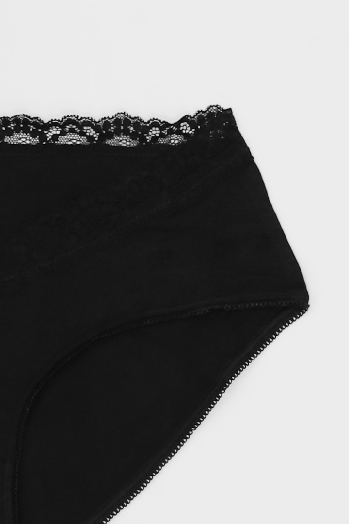 Organic Cotton Lacey Briefs (Black) | Ripe Maternity