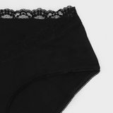 Organic Cotton Lacey Briefs (Black) | Ripe Maternity