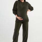 Made from our Cozy Fleece, an ultra-soft bamboo-cotton blend with a brushed interior, this pullover delivers warmth without bulk. Ribbed side panels provide extra stretch and ease, adapting comfortably through all stages of pregnancy and postpartum