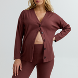 Maternity Ribbed Cardigan (Rose Taupe) | CARRY