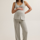 Soft Modal Rib Over Bump Maternity Pant (Grey) | CARRY