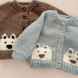 Bear Baby Cardigan (Tan) | The Blueberry Hill Canada