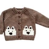 Bear Baby Cardigan (Tan) | The Blueberry Hill Canada