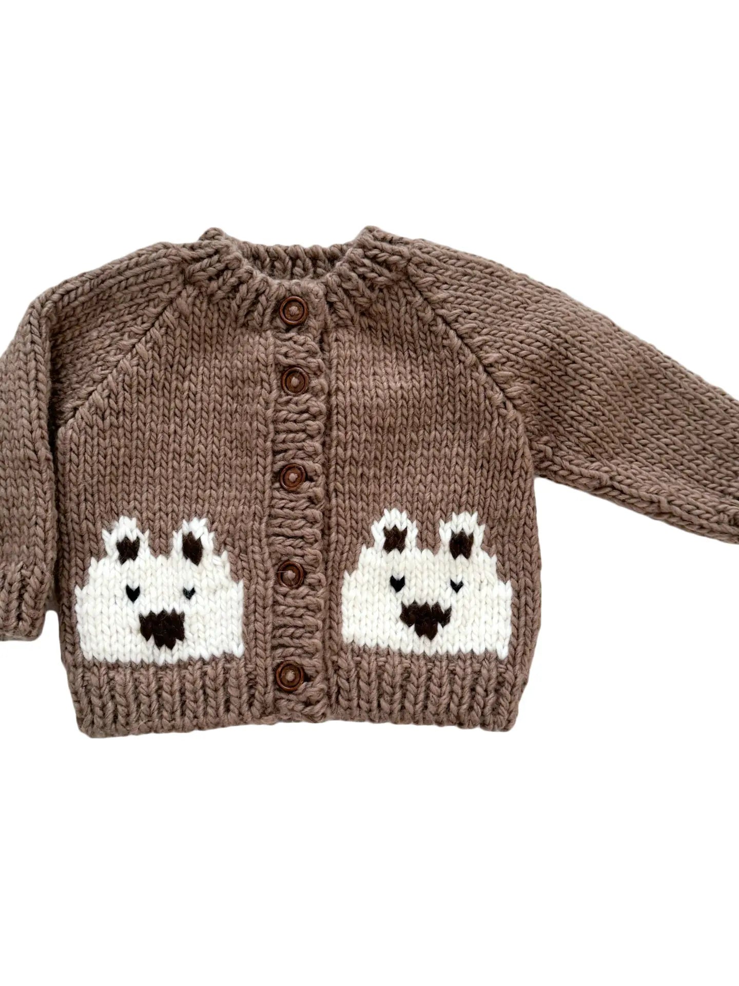 Bear Baby Cardigan (Tan) | The Blueberry Hill Canada