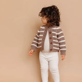 Rib Knit Stripe Baby Cardigan (Tan) | The Blueberry Hill