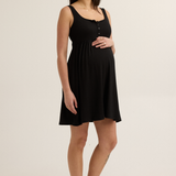 Modal Short Knit Nursing Dress (Black) | CARRY