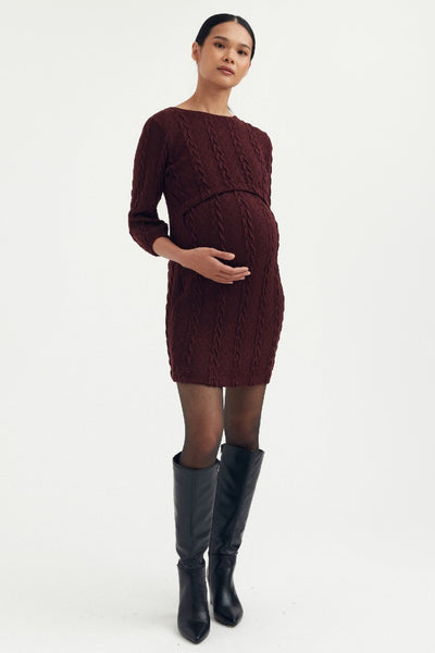 Andie Knit Nursing Dress - Cable Knit | CARRY | Maternity and Nursing Dresses Canada