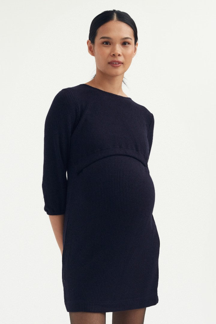 Andie Knit Nursing Dress - Waffle | CARRY | Maternity and Nursing Dresses Canada