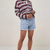 Sunday Stroll Maternity Denim Short (Pacific Blue) | Bae The Label