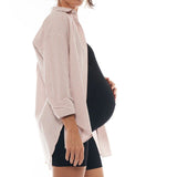 Draw The Line Maternity Shirt (Clay Stripe) | Bae The Label Canada