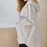 Run With Me Grey Fleck Maternity & Nursing Hoodie | Bae The Label | CARRY | Toronto Canada