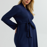 Bamboo Classic Maternity Robe (Navy) | CARRY