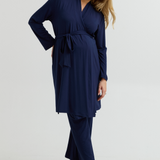 Bamboo Classic Maternity Robe (Navy) | CARRY