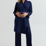 Bamboo Classic Maternity Robe (Navy) | CARRY