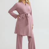 Bamboo Classic Maternity Robe (Peony) | CARRY