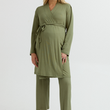 Bamboo Classic Maternity Robe (Sage Green) | CARRY