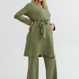 Bamboo Classic Maternity Robe (Sage Green) | CARRY