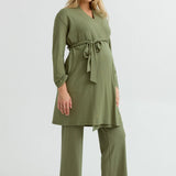 Bamboo Classic Maternity Robe (Sage Green) | CARRY