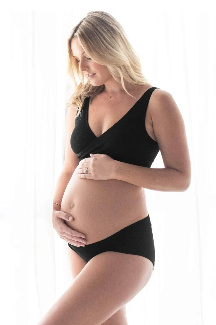 Buy Grey Bamboo High Waisted Underwear. Made in Canada. Maternity