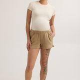 Breezy Cotton Gauze Maternity Short (Sand) | CARRY