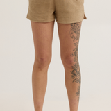 Breezy Cotton Gauze Maternity Short (Sand) | CARRY